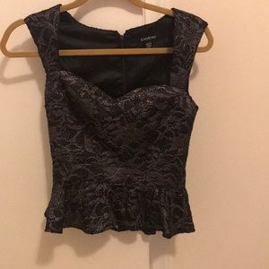 Bebe lace peplum top